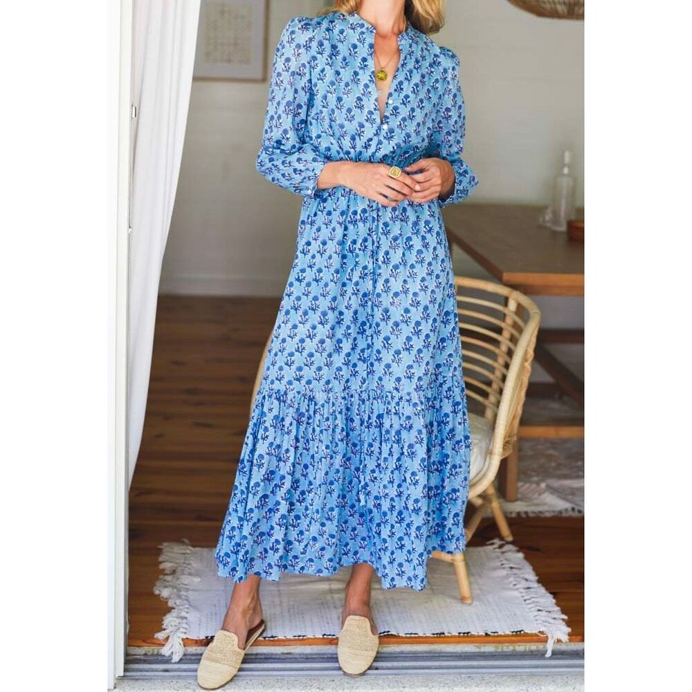 INDIA COLLECTION EMERSON FRY “LITTLE MARIGOLDS DANUBE ORGANIC” FRANCES DRESS XS